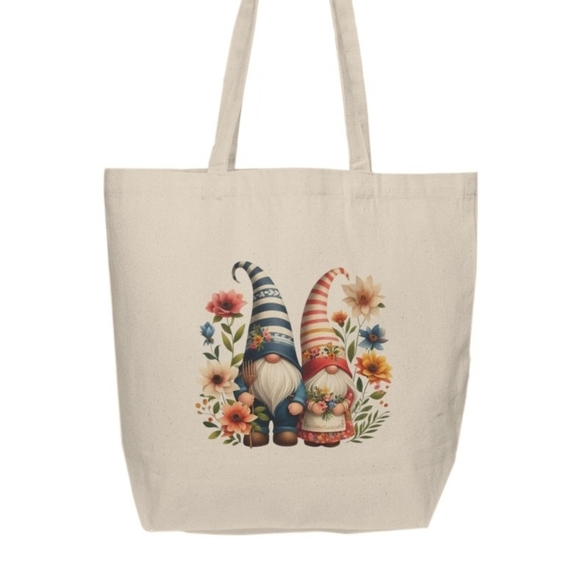 Spring Floral Gnome Custom Tote Bag - Picture 2 of 4